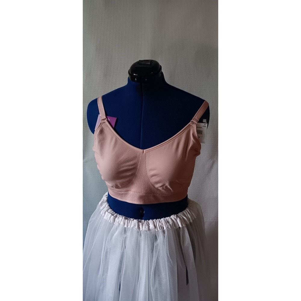 Fruit of the Loom Fit for Me Rose Tan Bralette 4XL Adjustable Straps Bra